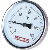 ROMMER Термометр биметаллический 80 мм 120 градусов с погружной гильзой 50 мм 1/2 — фото, характеристики, купить в MAKHACHKALA-CLIMBO