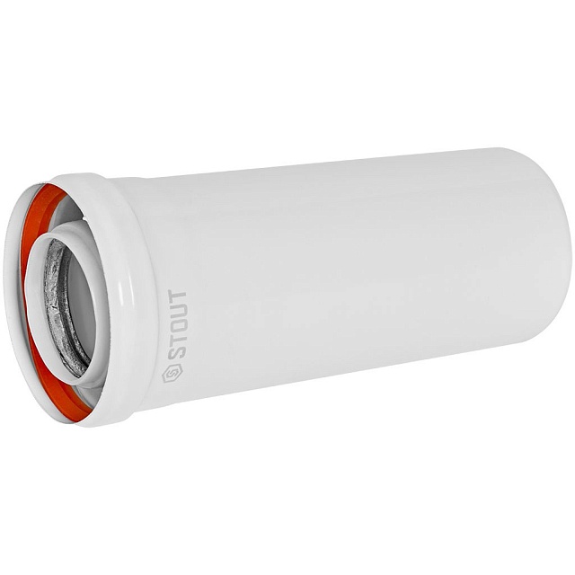STOUT Удлинитель дымохода конденсац. коакс. D60(п-м)/100(п-м), L250 — фото, характеристики