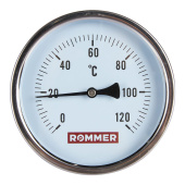 ROMMER Термометр биметаллический 100 мм 120 градусов с погружной гильзой 100 мм 1/2 — фото, характеристики, купить в MAKHACHKALA-CLIMBO