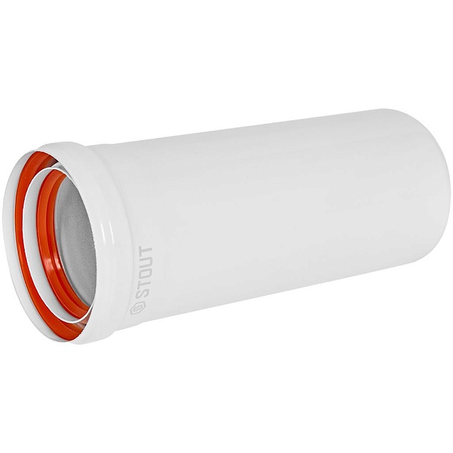 STOUT SCR-0080-820250 STOUT Удлинитель дымохода утепленный традиц. D80(п-м), L250 (газоход до 185 градусов) — фото, характеристики