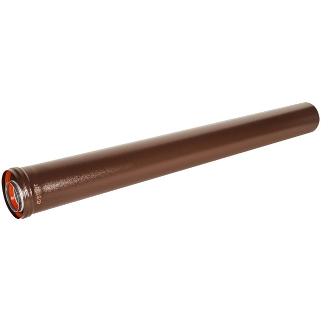 STOUT Удлинитель дымохода традиц. коакс. D60(п-м)/100(п-м), L1000, КОРИЧНЕВЫЙ — фото, характеристики