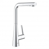 Смеситель для кухни GROHE Zedra с выдвижной лейкой, L-образный излив с 2 режимами струи, хром (32553002) — фото, характеристики, купить в MAKHACHKALA-CLIMBO