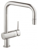 Смеситель для кухни GROHE Minta с выдвижным U-изливом/лейкой, 32322DC0 — фото, характеристики, купить в MAKHACHKALA-CLIMBO