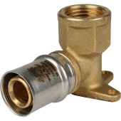 STOUT Угольник настенный с креплением короткий 1/2"х20 для металлопластиковых труб прессовой — фото, характеристики, купить в MAKHACHKALA-CLIMBO