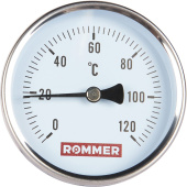 ROMMER Термометр биметаллический 80 мм 120 градусов с погружной гильзой 75 мм 1/2 — фото, характеристики, купить в MAKHACHKALA-CLIMBO