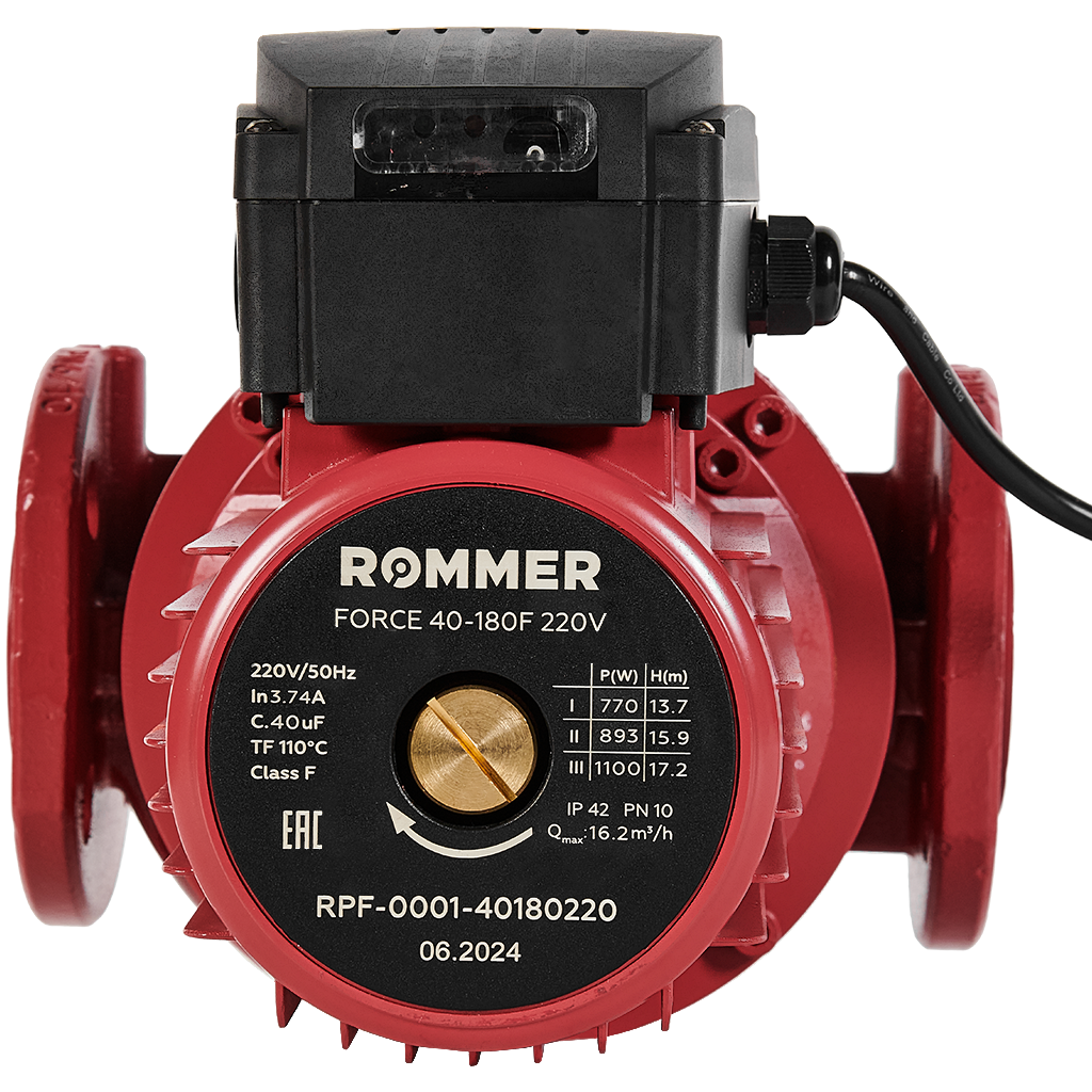 Насос циркуляционный фланцевый ROMMER RPF трехскоростной 40-180F 220V — фото, характеристики