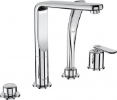 Смеситель для ванны GROHE Veris с душевым гарнитуром (на бортик ванны), 4 отверстия, 19373000 — фото, характеристики, купить в MAKHACHKALA-CLIMBO