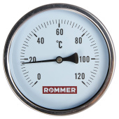 ROMMER Термометр биметаллический 100 мм 120 градусов с погружной гильзой 50 мм 1/2 — фото, характеристики, купить в MAKHACHKALA-CLIMBO