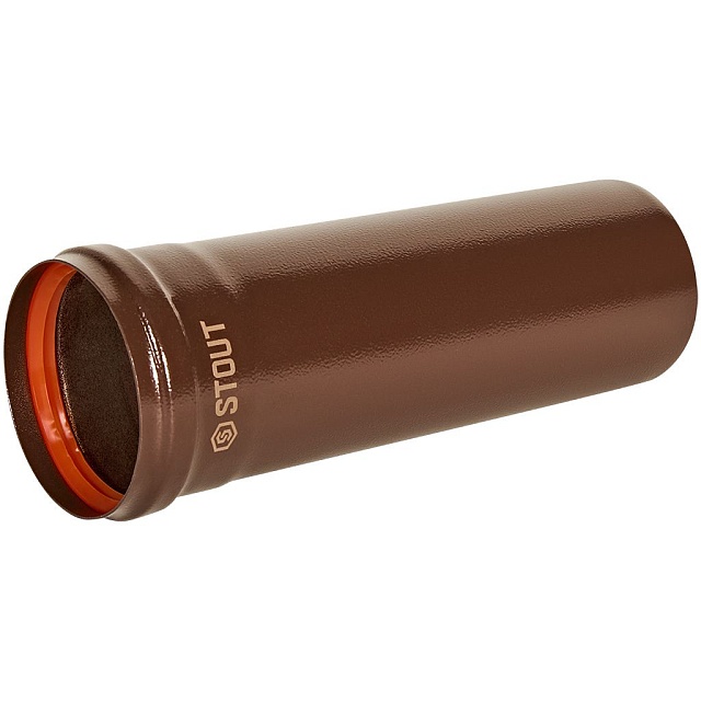 STOUT Удлинитель дымохода традиц. D80(п-м), L250, КОРИЧНЕВЫЙ — фото, характеристики