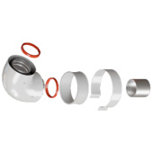 RCA-6010-210190 Начальный участок 90 гр. 60/100  хомут в комплекте + втулка D60 L-50 — фото, характеристики, купить в MAKHACHKALA-CLIMBO