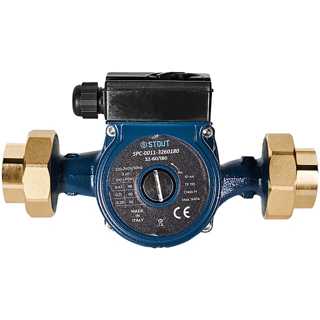 Циркуляционный насос STOUT 32-60/180 220/240V 50Hz с латунными гайками G2 x Rp 1 1/4 — фото, характеристики