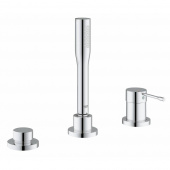Смеситель для ванны GROHE Essence+ на 3 отверстия с душевым гарнитуром (на бортик ванны, без излива), хром (19976001) — фото, характеристики, купить в MAKHACHKALA-CLIMBO