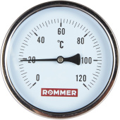 ROMMER Термометр биметаллический 100 мм 120 градусов с погружной гильзой 75 мм 1/2 — фото, характеристики, купить в MAKHACHKALA-CLIMBO