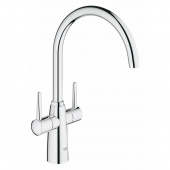 Смеситель для кухни GROHE Ambi с двумя рукоятками, высокий излив, хром (30189000) — фото, характеристики, купить в MAKHACHKALA-CLIMBO