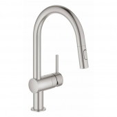 Смеситель для кухни GROHE Minta с выдвижным изливом, суперсталь (32321DC2) — фото, характеристики, купить в MAKHACHKALA-CLIMBO