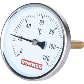 ROMMER Термометр биметаллический 80 мм 120 градусов с погружной гильзой 100 мм 1/2 — фото, характеристики, купить в MAKHACHKALA-CLIMBO