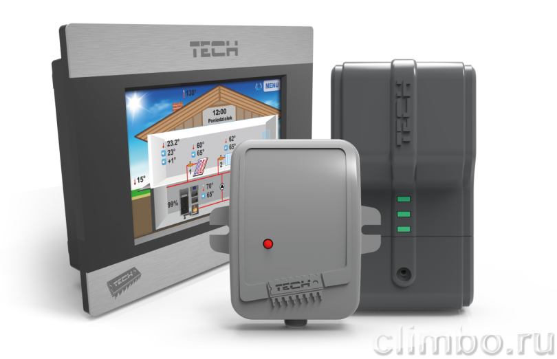 TECH комнатный терморегулятор со связью rs, ST-280 — фото товара