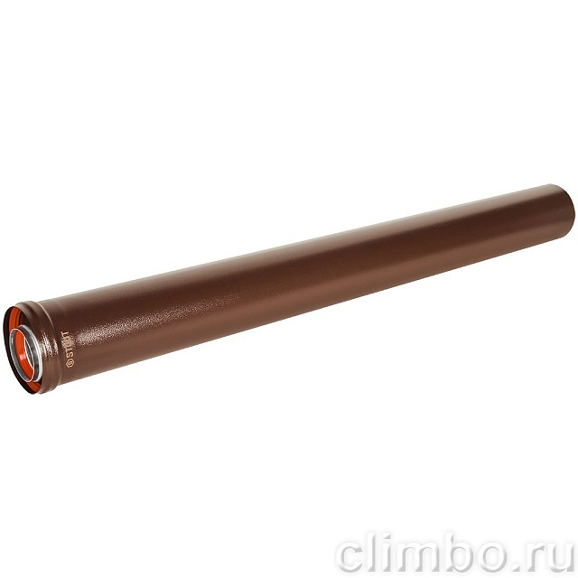 STOUT Удлинитель дымохода традиц. коакс. D60(п-м)/100(п-м), L1000, КОРИЧНЕВЫЙ — фото, детали конструкции
