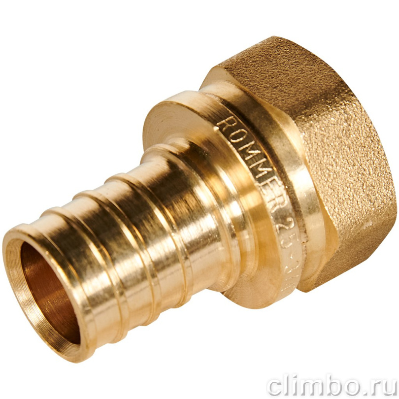 Переходник с накидной гайкой ROMMER 25xG 3/4 для труб из сшитого полиэтилена аксиальный — фото, детали конструкции
