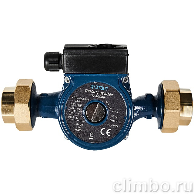 Циркуляционный насос STOUT 32-40/180 220/240V 50Hz с латунными гайками G2 x Rp 1 1/4 — фото, детали конструкции