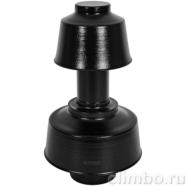 STOUT Оголовок вертикальный с ветрозащитой конденсац. коакс. D80(п)/125(п) ЧЕРНЫЙ широкий — фото, детали конструкции