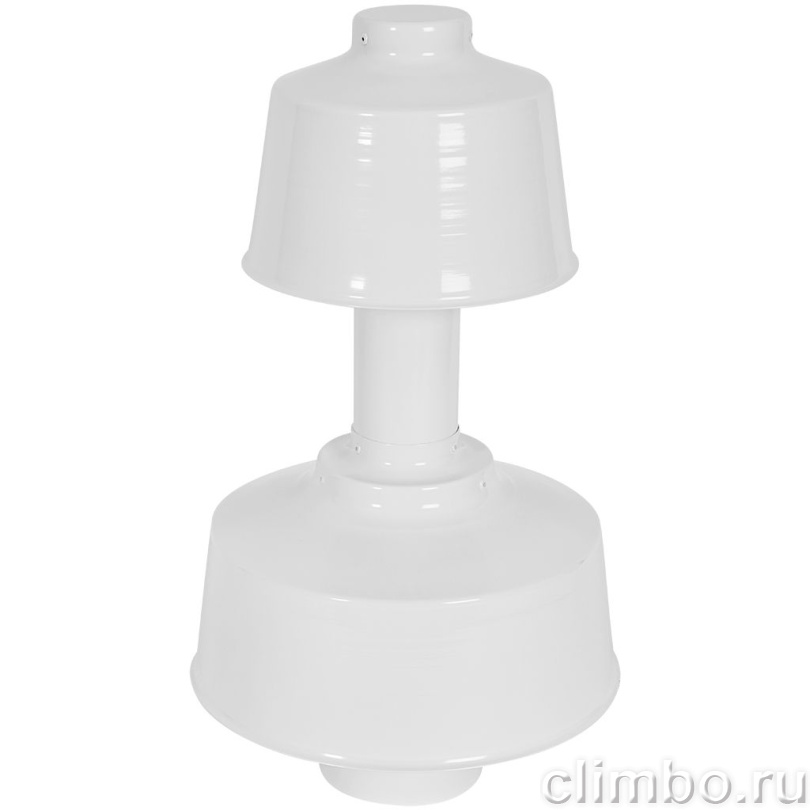 RCA-6010-700334 ROMMER Оголовок с ветрозащитой традиционный D60(п)/100(п) (алюминий) БЕЛЫЙ однонаправл. — фото, детали конструкции