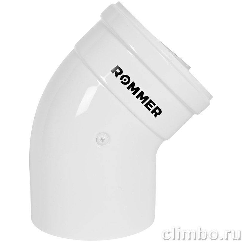 Отвод промежуточный ROMMER INOX Line традиционный коаксиальный D60/100, 45 гр. (мама/папа) — фото, детали конструкции