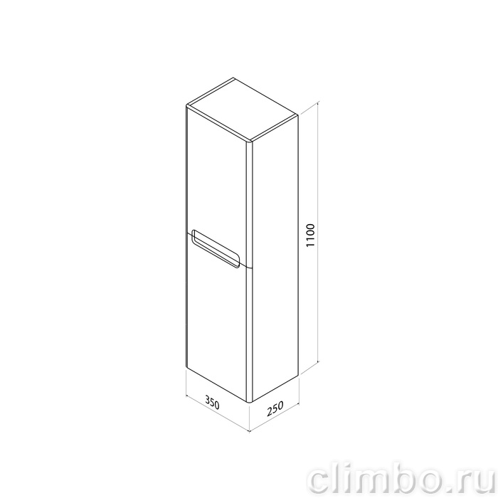 Пенал подвесной, 35 см, белый, Эдифис (Edifice), IDDIS, EDI35W0i97 — фото, детали конструкции