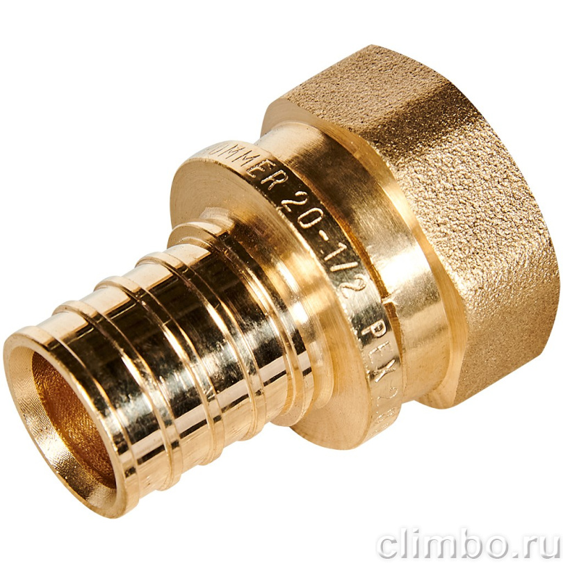 Переходник с накидной гайкой ROMMER 20xG 1/2 для труб из сшитого полиэтилена аксиальный — фото, детали конструкции