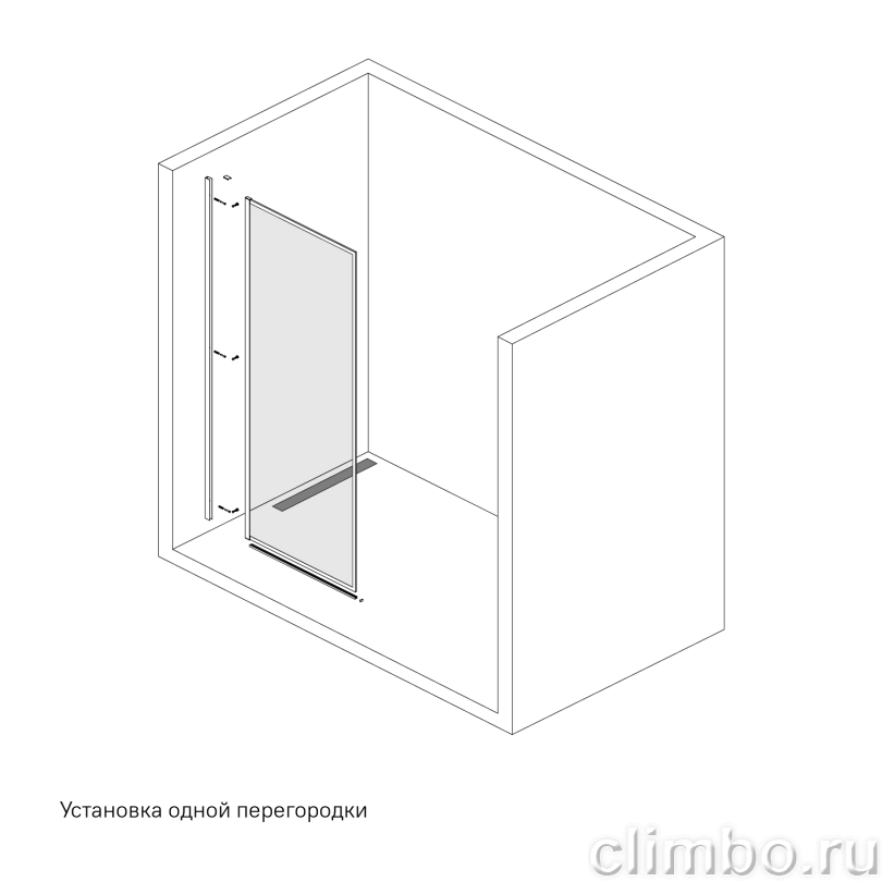 Душевая перегородка Walk In, графитовая, 80x195, Slide, IDDIS — фото товара