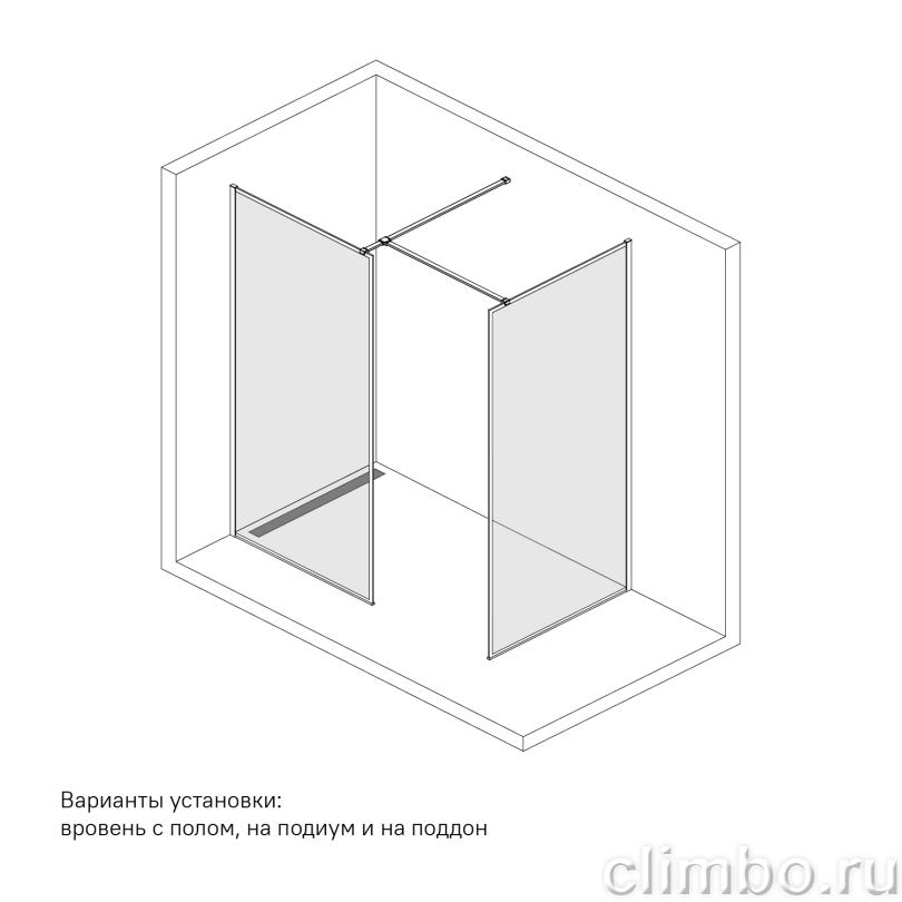 Душевая перегородка Walk In, графитовая, 80x195, Slide, IDDIS — фото товара