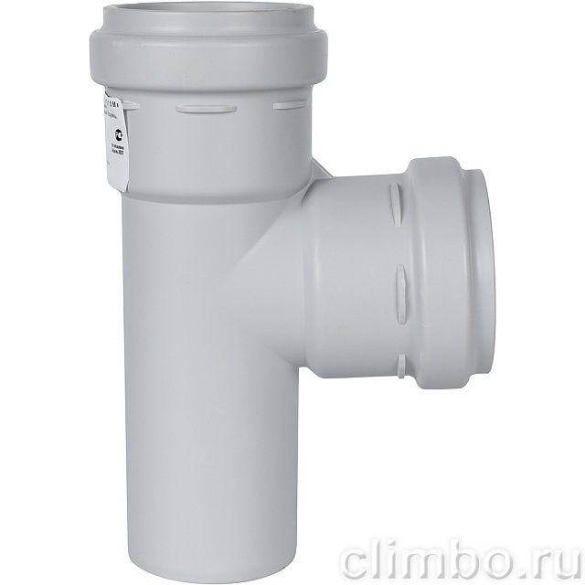 Тройник канализационный бесшумный STOUT D58x58/ 87,5° — фото, детали конструкции