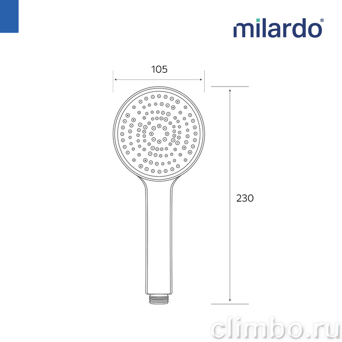 Лейка для душа, 1F, хром глянцевый, Эссеншл (Essential), Milardo, ESS1F10M18 — фото, детали конструкции