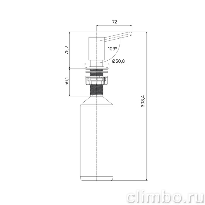 Дозатор, латунь, сатин, Китчен Лайн (Kitchen Line), IDDIS, SDIBN00i59 — фото, детали конструкции