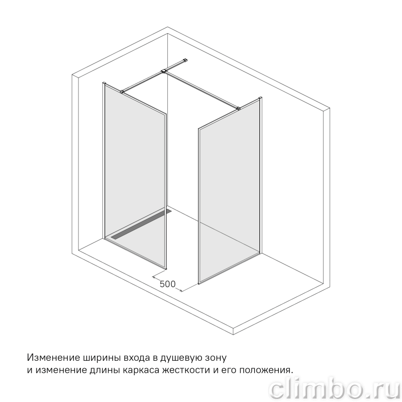 Душевая перегородка Walk In, черный 110x195, Slide, IDDIS, SLI8BS7i23 — фото товара