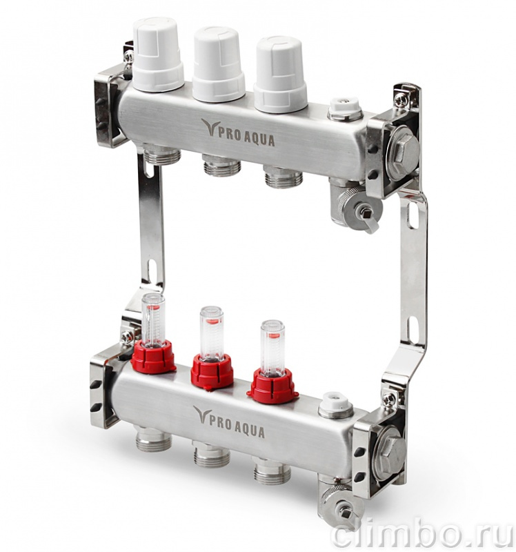 PRO AQUA Коллекторный блок с расходомерами, 6 выходов — фото товара