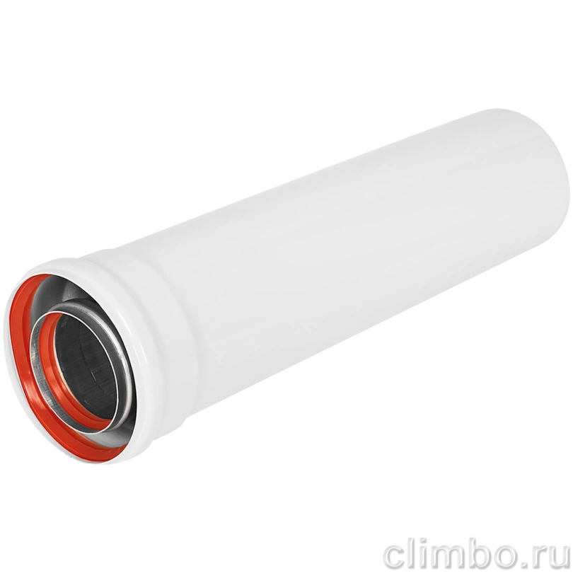 Удлинитель дымохода традиционный коаксиальный ROMMER D80(п-м)/125(м-п), L500 — фото, детали конструкции