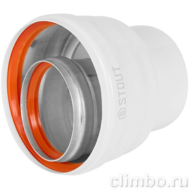 STOUT Адаптер соединительный традиц. переход с D60(п)/100(п) на D80(м)/125(м) — фото, детали конструкции