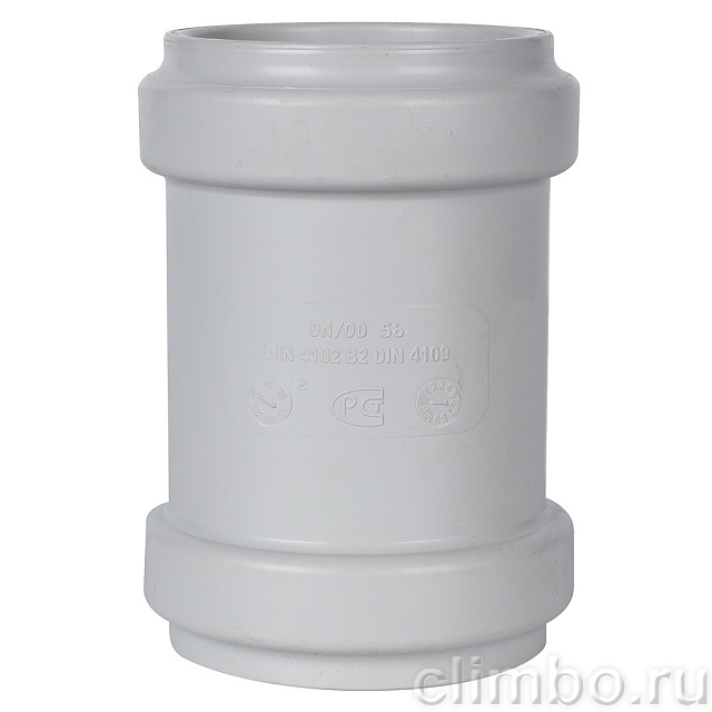 Муфта двухраструбная канализационная бесшумная STOUT D58 — фото, детали конструкции