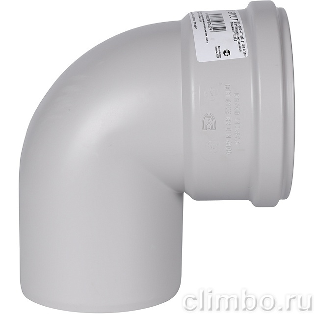 Отвод канализационный бесшумный STOUT D110х87,5° — фото, детали конструкции