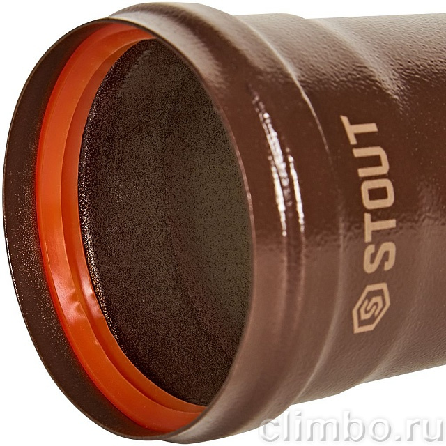 STOUT Удлинитель дымохода традиц. D80(п-м), L250, КОРИЧНЕВЫЙ — фото, детали конструкции