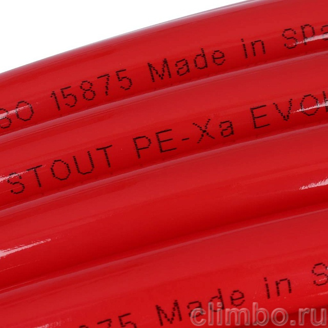 PEX-a труба STOUT 20х2,0 из сшитого полиэтилена с кислородным слоем, красная — фото, детали конструкции