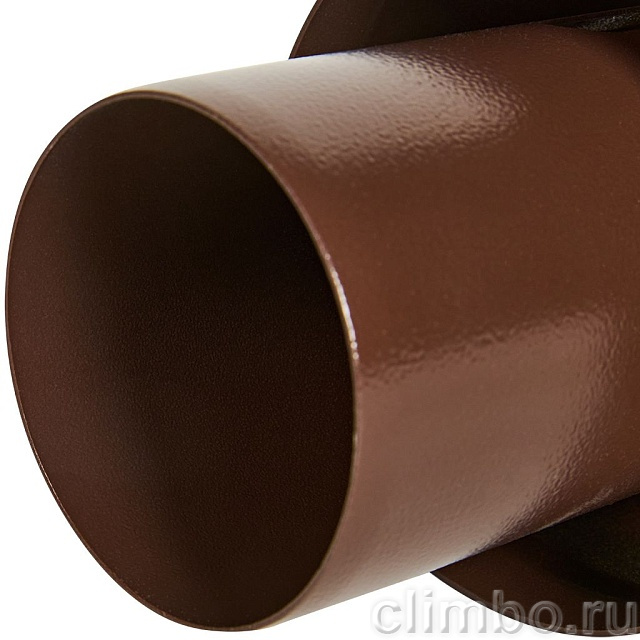 STOUT Оголовок вертикальный с ветрозащитой сварной традиц. D80(п) КОРИЧНЕВЫЙ узкий — фото, детали конструкции