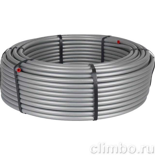 Труба стабильная PE-Xc/Al/PE-Xc STOUT 16x2,6 (бухта 100 м), серая — фото, детали конструкции